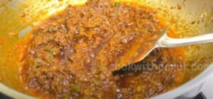 pav bhaji masala cooking in a  pan 