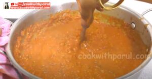 cooking bhaji in the pan for pav bhaji recipe 