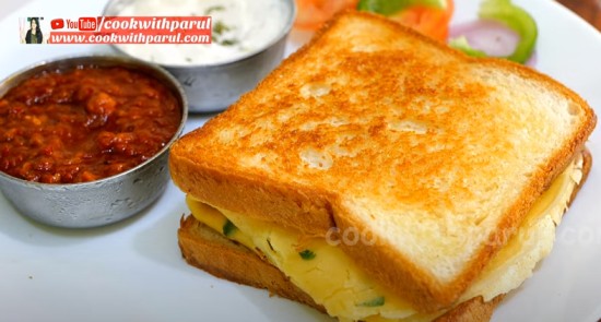 Veg Eggless Omelette Sandwich Recipe | How to make Eggless Omelette ...