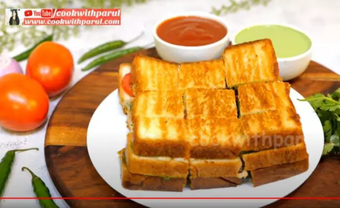 Mumbai Grill Sandwich Recipe | How To Make Mumbai Grill Sandwich ...