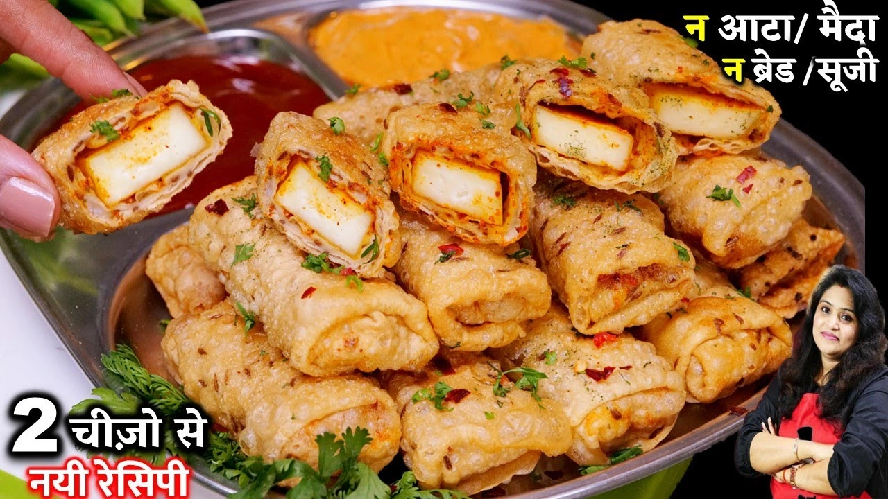 Papad Paneer Roll Recipe